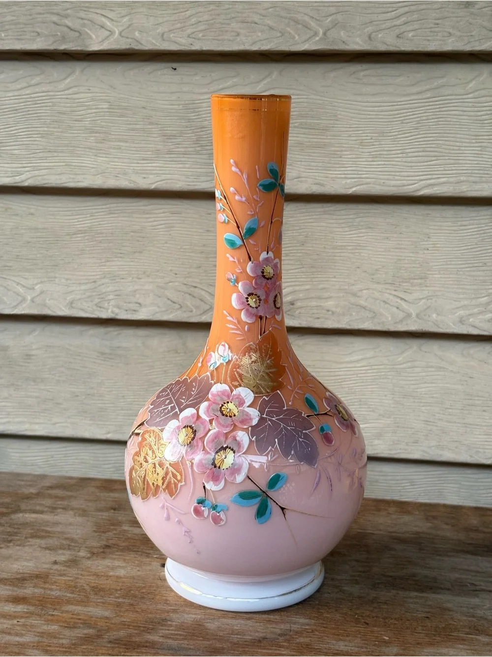 Antique 19th-century Harrach Czech (Bohemian) opaline vase
